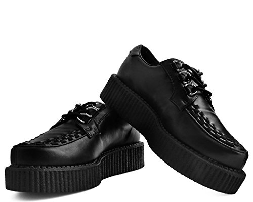 Black Faux Leather Creeper Shoes - Unisex Size