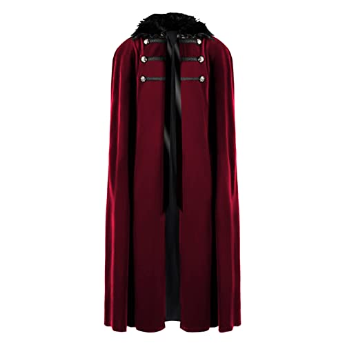 Gothic Victorian Steampunk Cape Hooded Men's Cloak