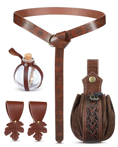 Renaissance Belt with 6 Potion Bottles and Pouch