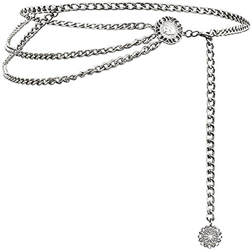 Glamorous Multilayer Metal Waist Chain Silver