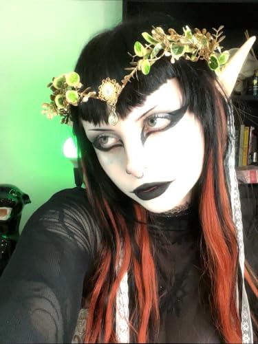 Woodland Elf Crown Tiara with Leaves-Gold Headband