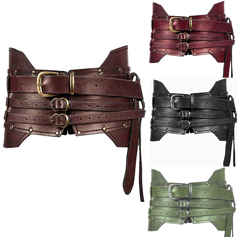 Steampunk Leather Armor Belt for Larp Cosplay