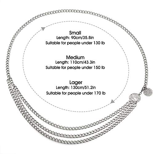 Glamorous Multilayer Metal Waist Chain Silver