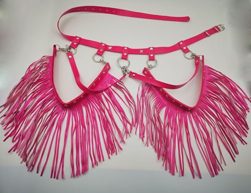 Gothic Leather Body Harness with Fringe Tassels