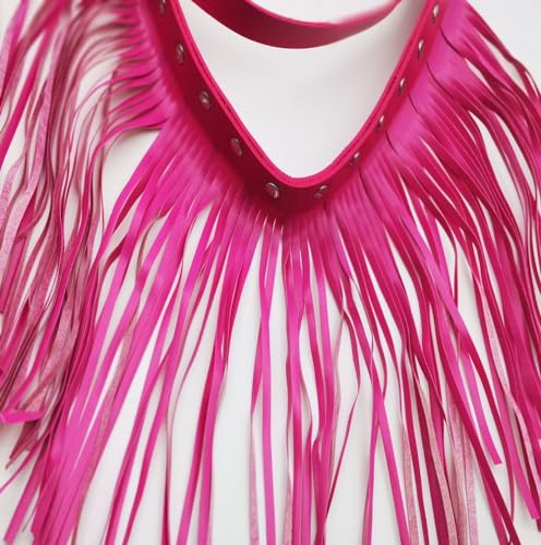 Gothic Leather Body Harness with Fringe Tassels