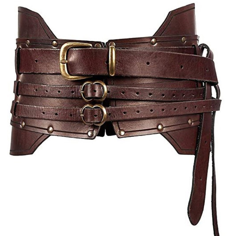 Steampunk Leather Armor Belt for Larp Cosplay