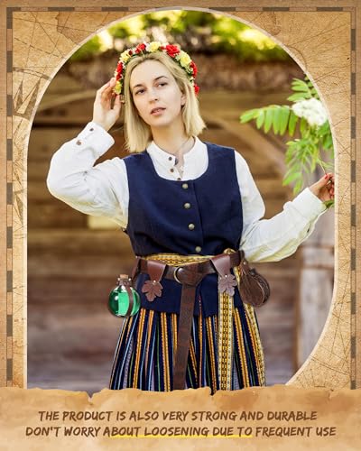 Renaissance Belt with 6 Potion Bottles and Pouch