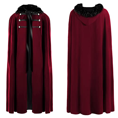 Gothic Victorian Steampunk Cape Hooded Men's Cloak