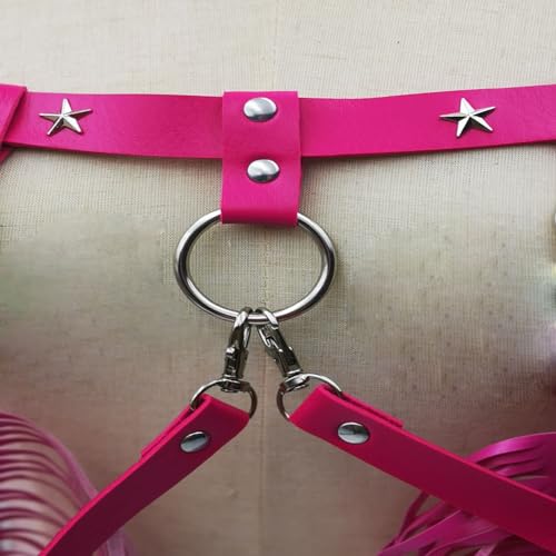 Gothic Leather Body Harness with Fringe Tassels