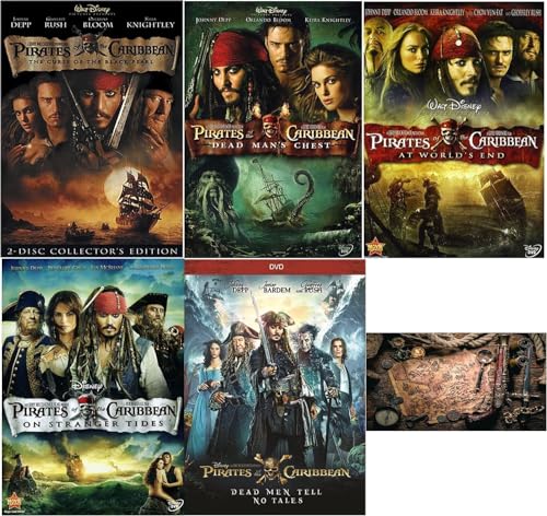 Pirates of The Caribbean 5 DVD Collection & Map