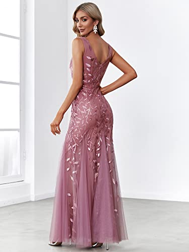 Orchid V-Neck Mermaid Dress for Fantasy Weddings