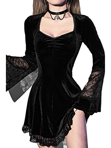 Gothic Lace Long Sleeve Vintage Fantasy Dress