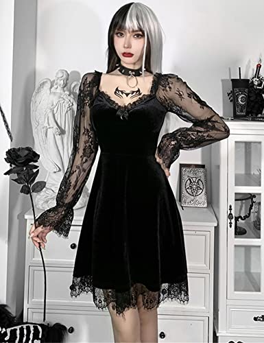Gothic Lace Long Sleeve Bodycon Dress Alternative Fashion