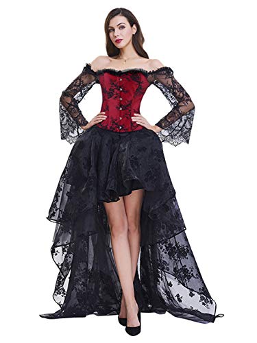 Gothic Victorian Off-Shoulder Corset Dress Set