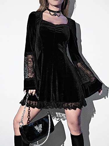 Gothic Lace Long Sleeve Vintage Fantasy Dress