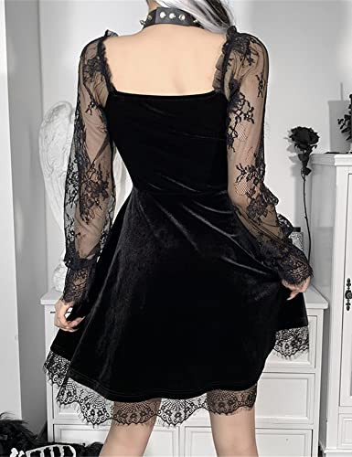 Gothic Lace Long Sleeve Bodycon Dress Alternative Fashion