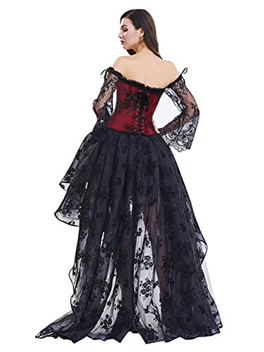 Gothic Victorian Off-Shoulder Corset Dress Set