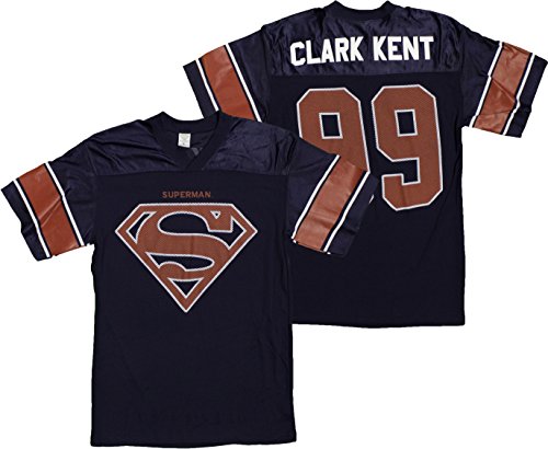 Superman #99 Football Jersey, Large Black