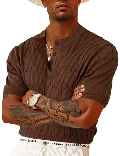 Men's Ribbed Henley: Athletic-Casual Fit