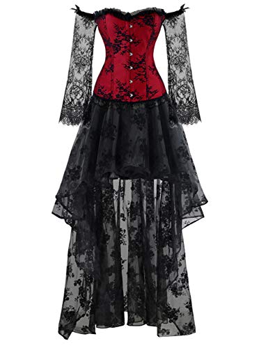 Gothic Victorian Off-Shoulder Corset Dress Set