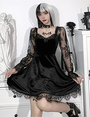 Gothic Lace Long Sleeve Bodycon Dress Alternative Fashion