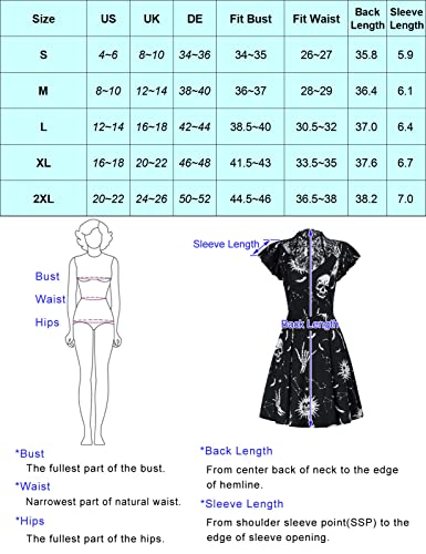 Black Gothic Dress with Ruffle Sleeves