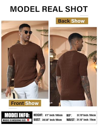 Men's Ribbed Henley: Athletic-Casual Fit