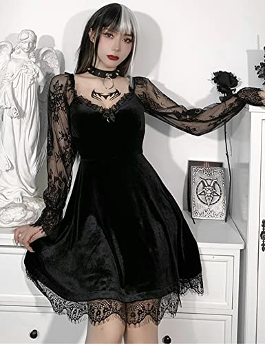 Gothic Lace Long Sleeve Bodycon Dress Alternative Fashion