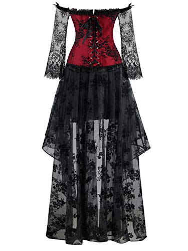 Gothic Victorian Off-Shoulder Corset Dress Set