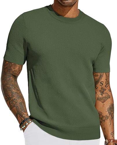 Army Green Waffle Knit Tee