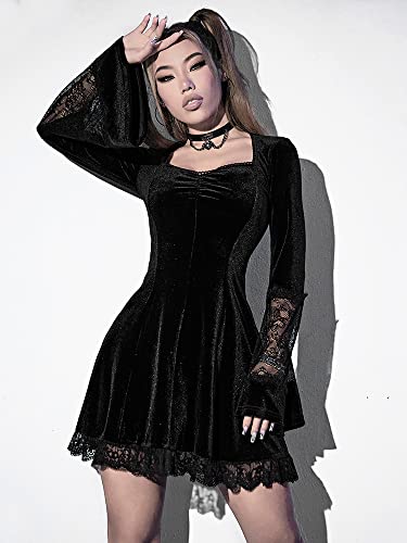 Gothic Lace Long Sleeve Vintage Fantasy Dress