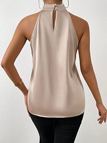 Elegant Silky Twist Front Blouse - Apricot