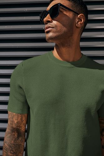 Army Green Waffle Knit Tee