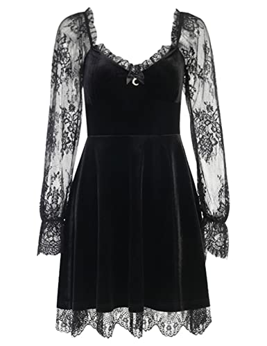 Gothic Lace Long Sleeve Bodycon Dress Alternative Fashion