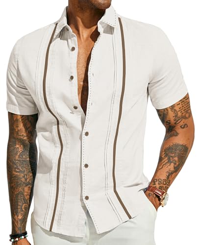 PJ PAUL JONES White Linen Cuban Shirt XL