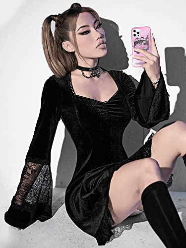 Gothic Lace Long Sleeve Vintage Fantasy Dress