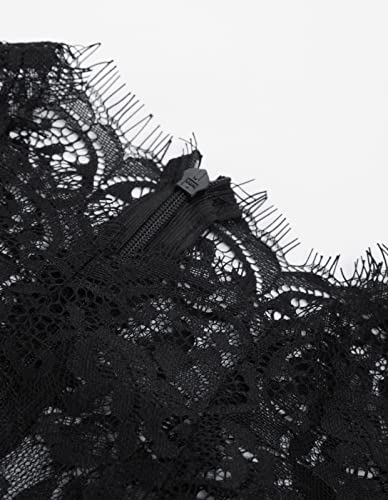 Black Gothic Dress with Ruffle Sleeves