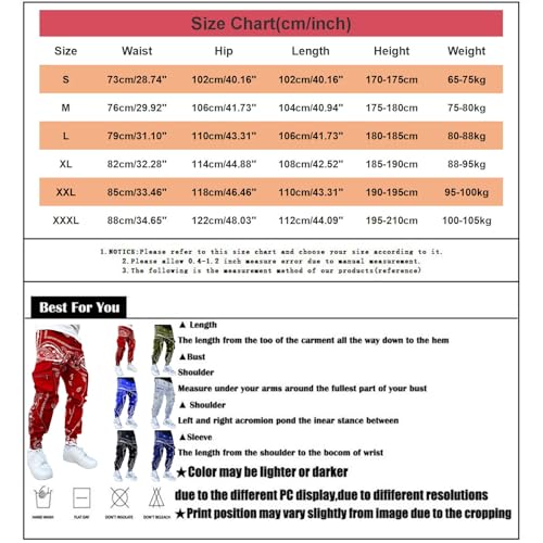 Paisley Drawstring Cargo Pants for Men - Streetwear