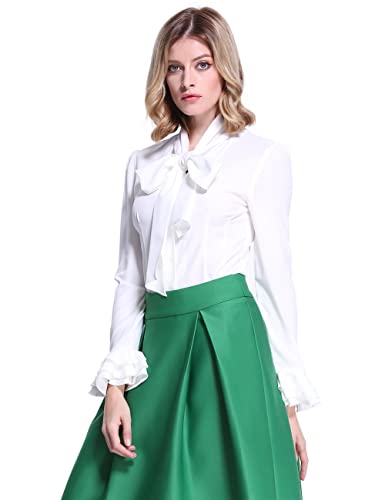 Victorian Renaissance Blouse with Bow Tie - Off White