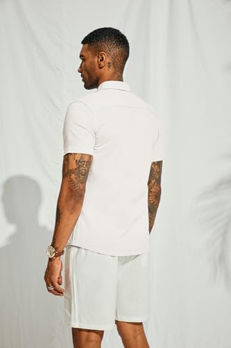 PJ PAUL JONES White Linen Cuban Shirt XL