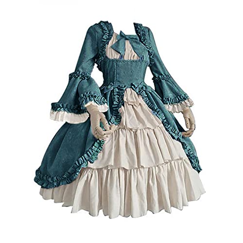Victorian Lolita Dress with Bow for Women, Green