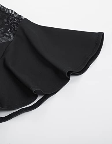 Black Gothic Dress with Ruffle Sleeves