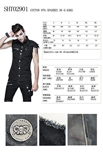Steampunk Black Slim-Fit Men's Casual Sleeveless Shirt