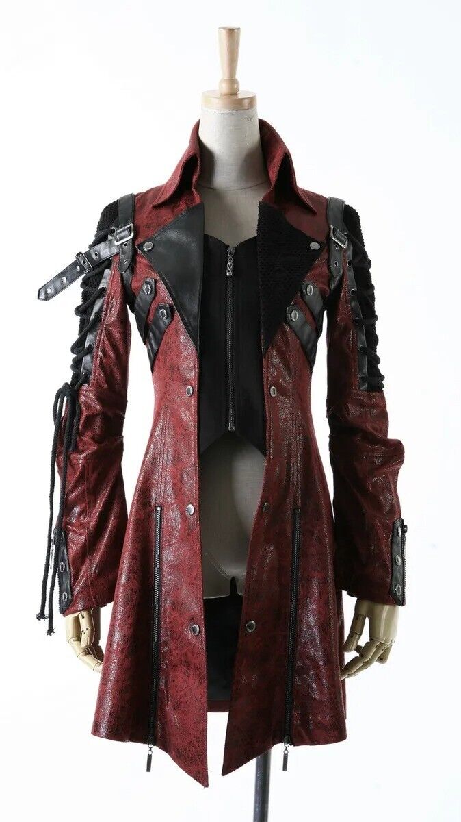 Goth Leather Studded Jacket Coat for Men Women