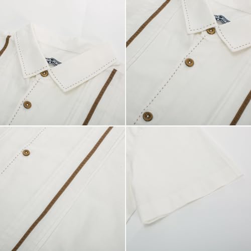 PJ PAUL JONES White Linen Cuban Shirt XL