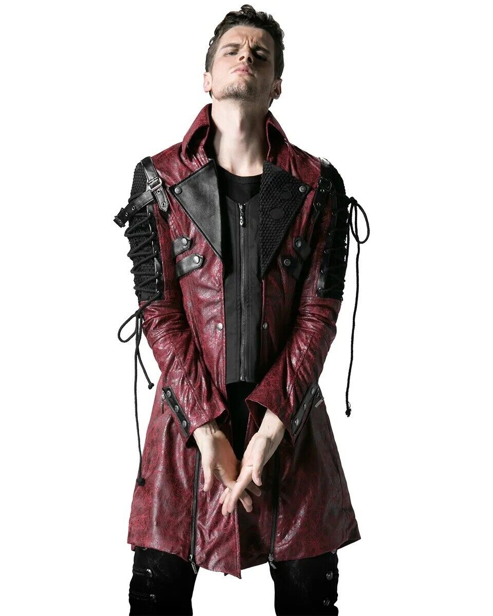 Goth Leather Studded Jacket Coat for Men Women