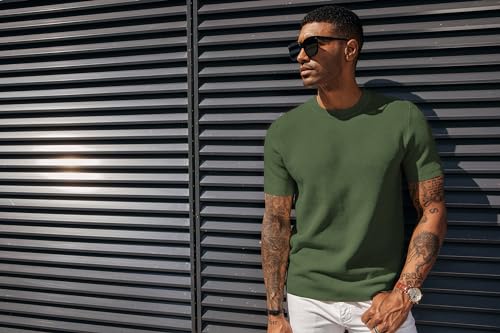 Army Green Waffle Knit Tee