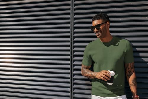Army Green Waffle Knit Tee