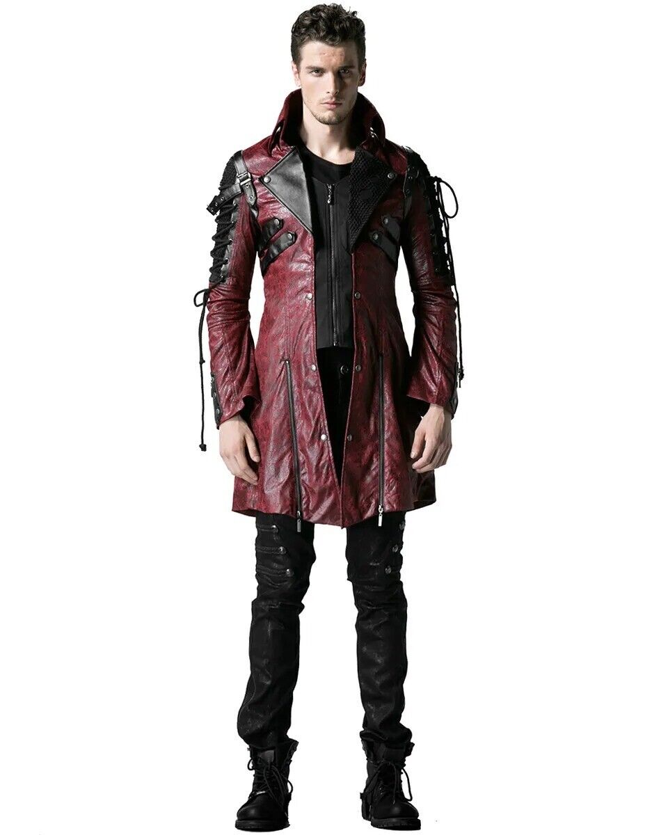Goth Leather Studded Jacket Coat for Men Women