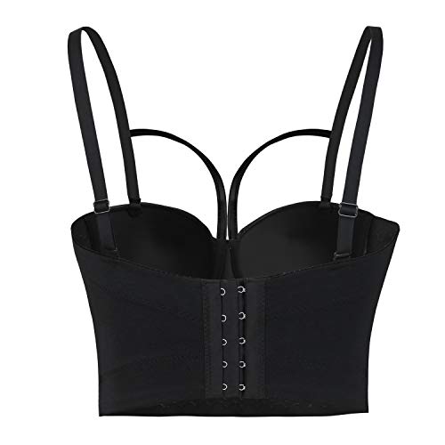 Charmian Gothic Spaghetti Strap Leather Corset Crop Top